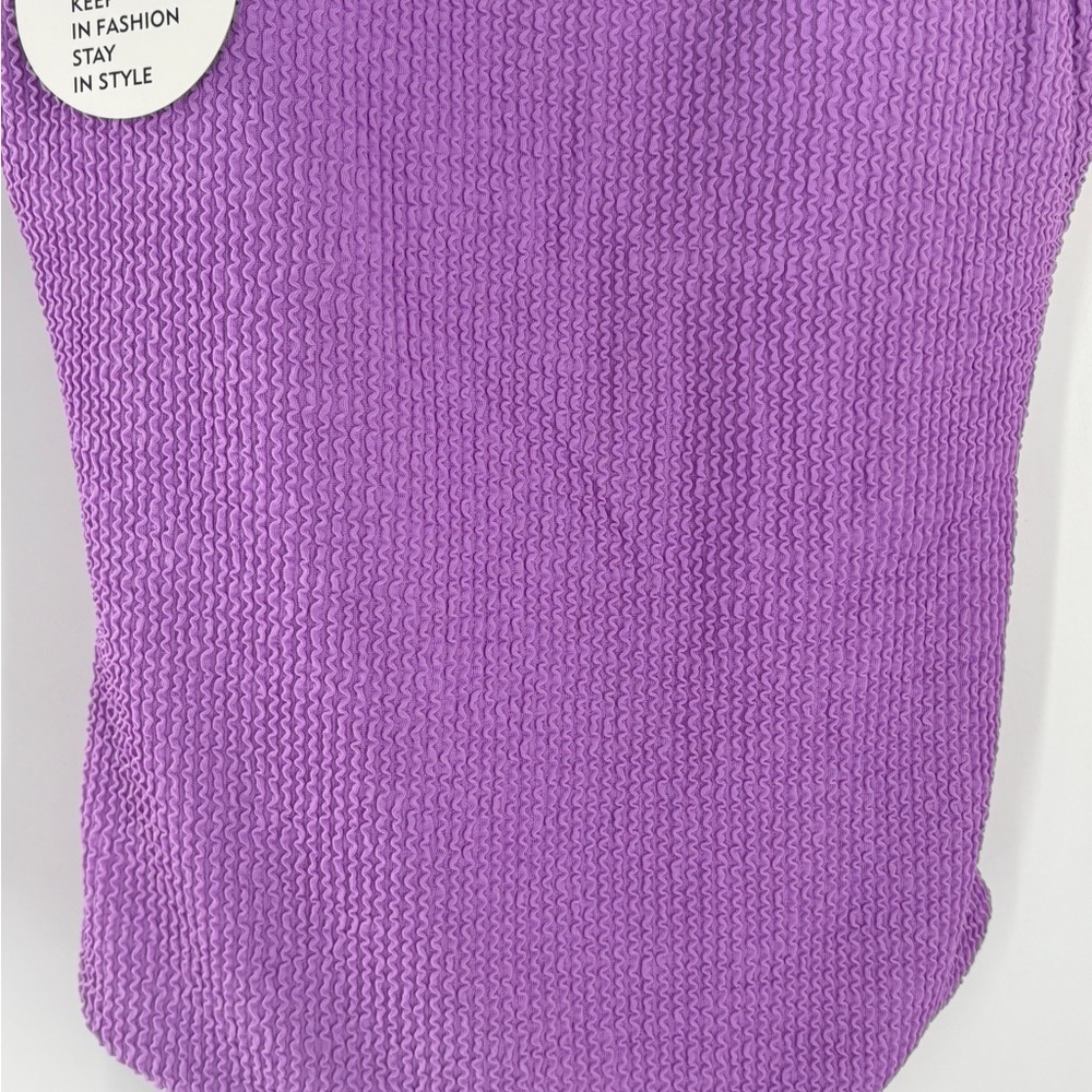 ANRABESS Womens  Swimsuit Purple Summer Sq Neck -Full Coverage Textured-Medium - Picture 5 of 9